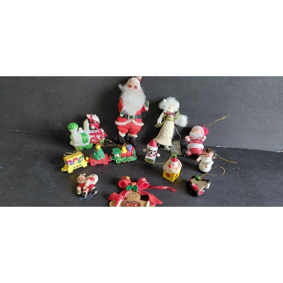 CENTURY Other - vintage midcentury flocked felt Santa doll Collection ornament Christmas Holiday